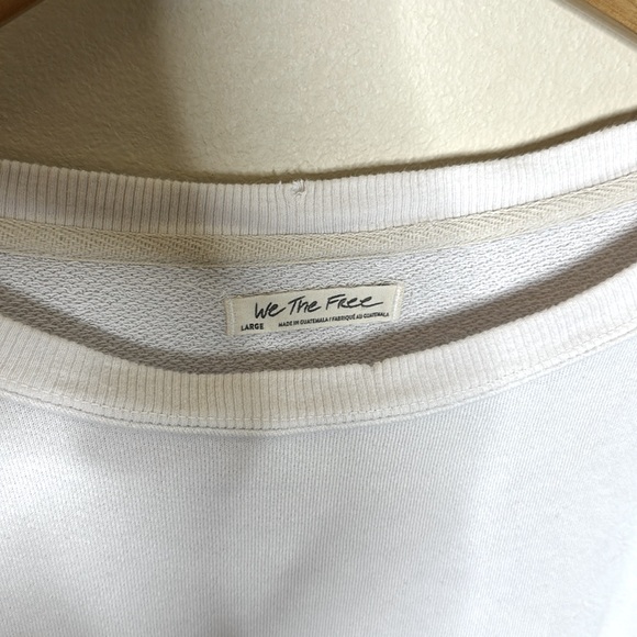 We The Free Pullover Sweatshirt White Long Sleeve Womens Size Large - Picture 5 of 9